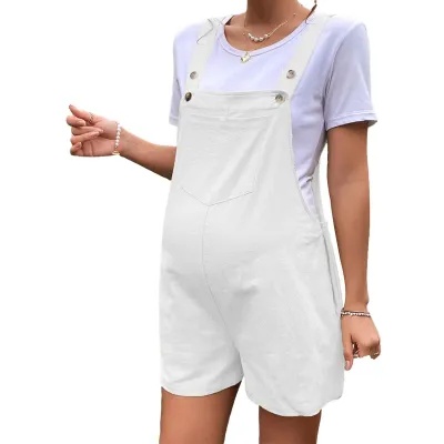 Pregnant Women Casual Solid Color Breathable Adjustable Rompers