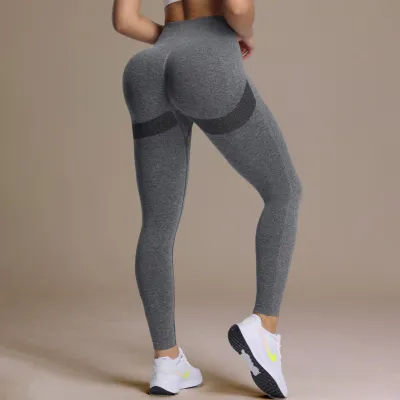 Women Fashion Solid Color Seamless Tight Yoga Sports Leggings