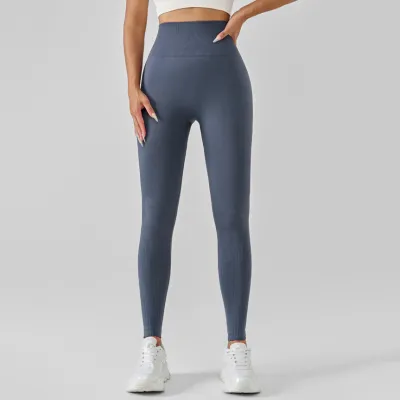 Women Fashion Solid Color High Waist Seamless Tight Yoga Sports Leggings
