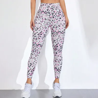 Women Fashion Sexy Leopard Seamless High Waist Yoga Leggings