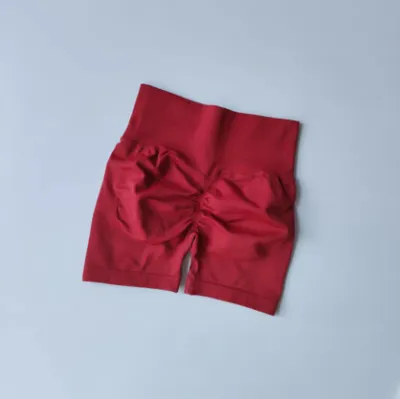 Women's Quick-Drying High Waist Sports Shorts - Sexy Solid Color Three-Point Shorts