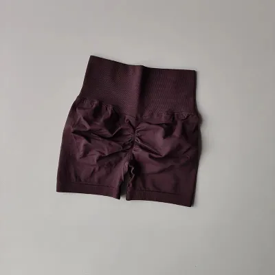 Women's Quick-Drying High Waist Sports Shorts - Sexy Solid Color Three-Point Shorts