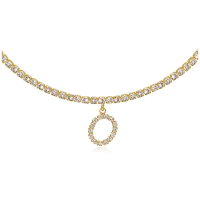 Women's Rhinestone 26 Alphabet Letter Pendant Necklace Alloy Claw Chain