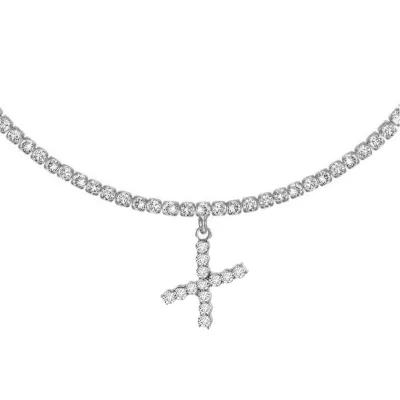 Women's Rhinestone 26 Alphabet Letter Pendant Necklace Alloy Claw Chain