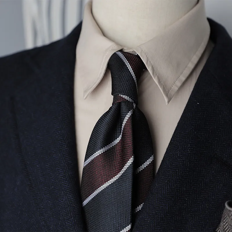 Men's Retro Stripe Jacquard Business Bow Tie