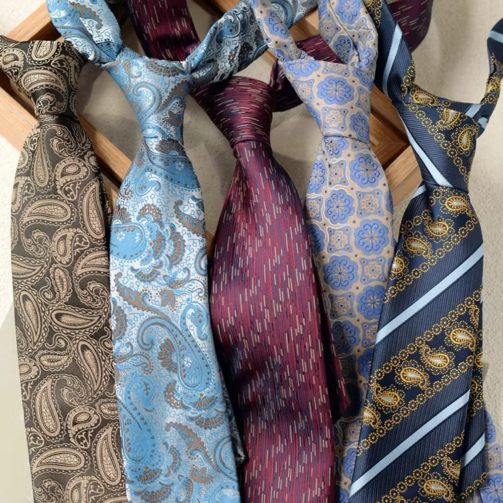 Men Fashion Retro 8cm Geometric Pattern Business Tie