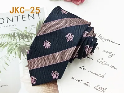 Men Fashion 7cm Jacquard Striped Crown Star Tie