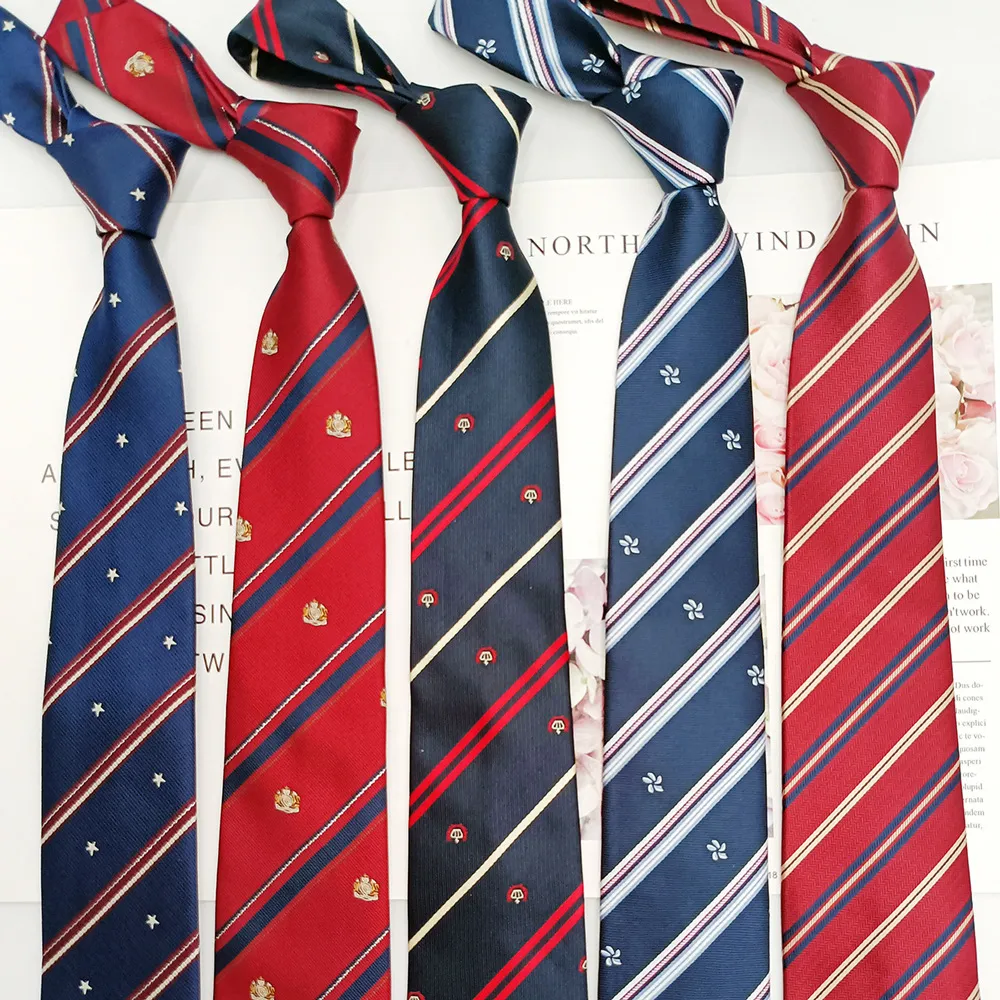 Men Fashion 7cm Jacquard Striped Crown Star Tie