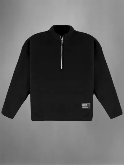 Men Fashion Casual Autumn Winter Half Zipper Fleece Long Sleeve Sweatshirt