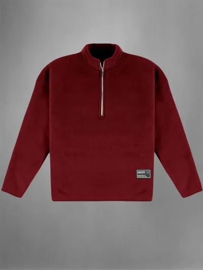 Men Fashion Casual Autumn Winter Half Zipper Fleece Long Sleeve Sweatshirt