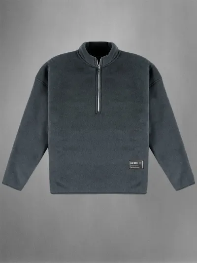 Men Fashion Casual Autumn Winter Half Zipper Fleece Long Sleeve Sweatshirt