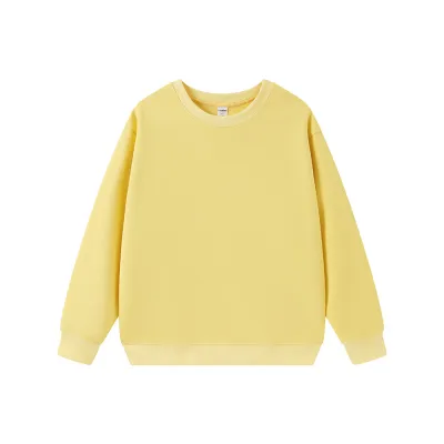 Men Fashion Casual Solid Color Round-Neck Long-Sleeve Loose Fit Pullover Sweatshirt