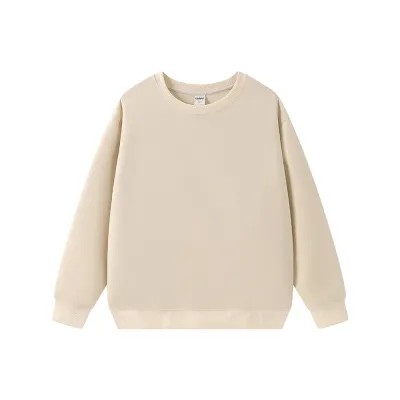 Men Fashion Casual Solid Color Round-Neck Long-Sleeve Loose Fit Pullover Sweatshirt