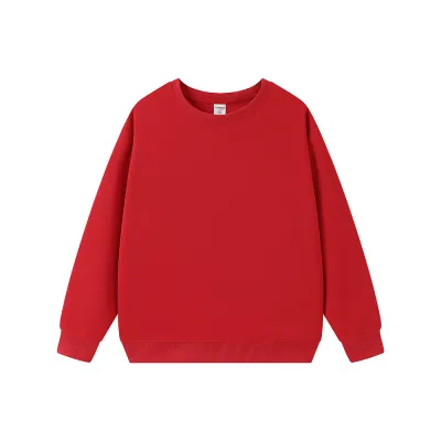 Men Fashion Casual Solid Color Round-Neck Long-Sleeve Loose Fit Pullover Sweatshirt