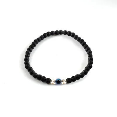 Men's Fashion Natural Stone Turquoise 6mm Eye Bracelet