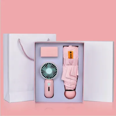 Fashion Handheld Small Fan Umbrella Gift Box Set