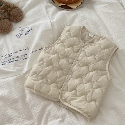 Kids Autumn And Winter Cute Solid Color Sleeveless Down Vest