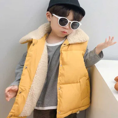 Kids Autumn And Winter Solid Color Sleeveless Fleece Vest