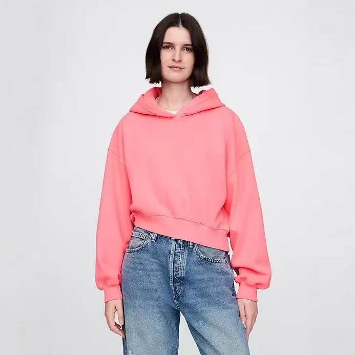 Women Fashion Casual Autumn Winter Solid Color Long Sleeve Loose Hoodies