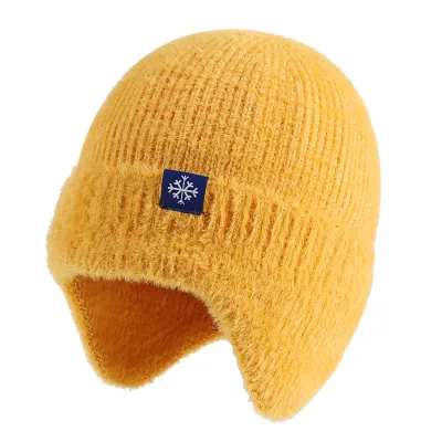 Men And Women Fashion Autumn Winter Solid Color Ear Protection Warm Hat