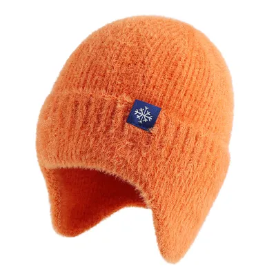Men And Women Fashion Autumn Winter Solid Color Ear Protection Warm Hat