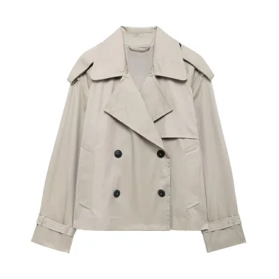 Women's Casual Lapel Long Sleeve Jacket in Solid Color