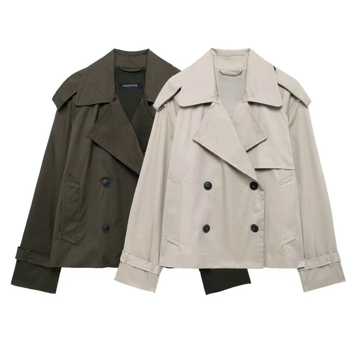 Women's Casual Lapel Long Sleeve Jacket in Solid Color