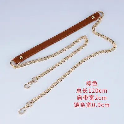 Fashion Simple Solid Color Pu Leather Chain Bag Strap Accessories
