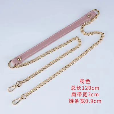Fashion Simple Solid Color Pu Leather Chain Bag Strap Accessories