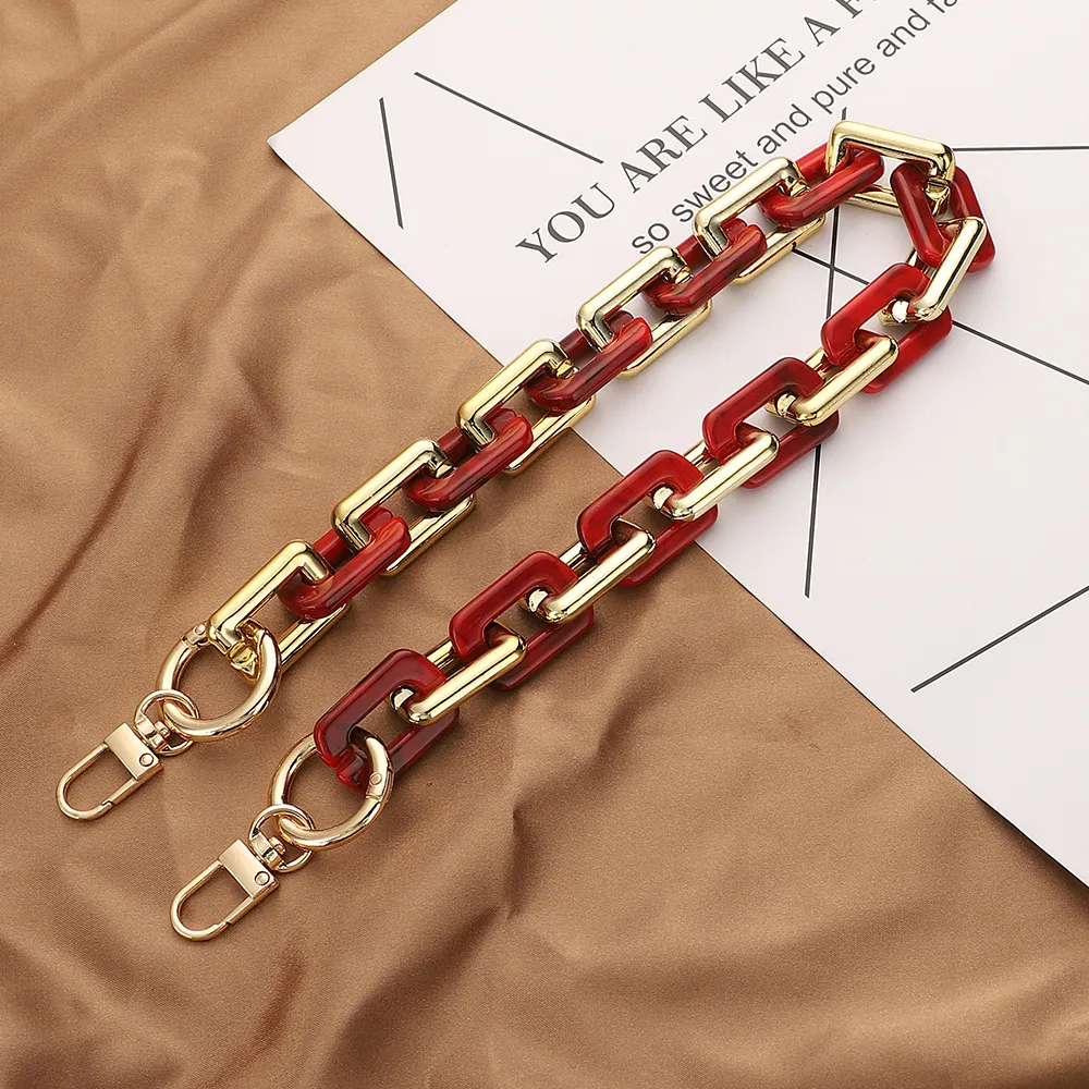 Fashion Simple Chain Tortoiseshell Leopard Acrylic Resin Bag Strap Accessories