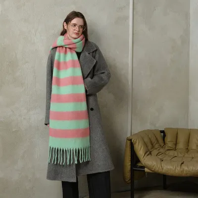 Women's Fashion Casual Autumn Winter Plaid Tassel Thickened Warm Shawl Scarf