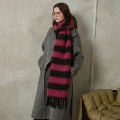 Women's Fashion Casual Autumn Winter Plaid Tassel Thickened Warm Shawl Scarf