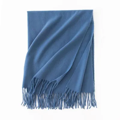 Women's Fashion Casual Solid Color Shawl Tassel Scarf