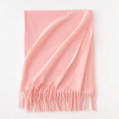 Women's Fashion Casual Solid Color Shawl Tassel Scarf