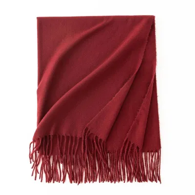 Women's Fashion Casual Solid Color Shawl Tassel Scarf