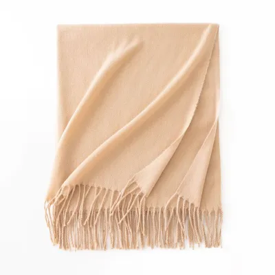Women's Fashion Casual Solid Color Shawl Tassel Scarf