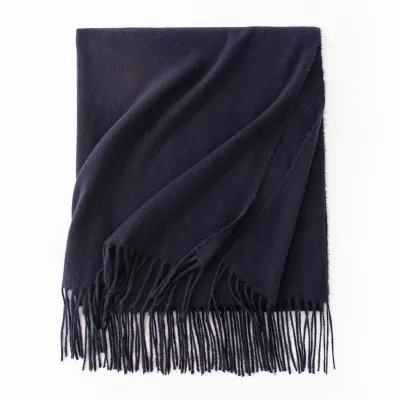 Women's Fashion Casual Solid Color Shawl Tassel Scarf