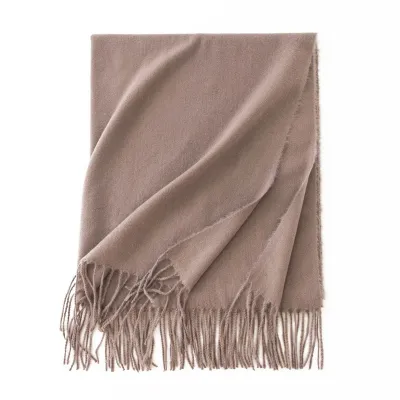 Women's Fashion Casual Solid Color Shawl Tassel Scarf