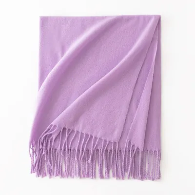 Women's Fashion Casual Solid Color Shawl Tassel Scarf