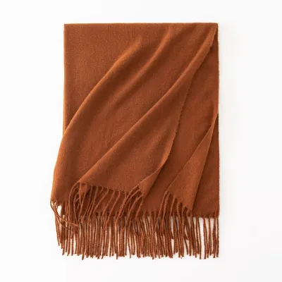 Women's Fashion Casual Solid Color Shawl Tassel Scarf