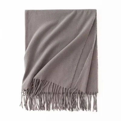 Women's Fashion Casual Solid Color Shawl Tassel Scarf