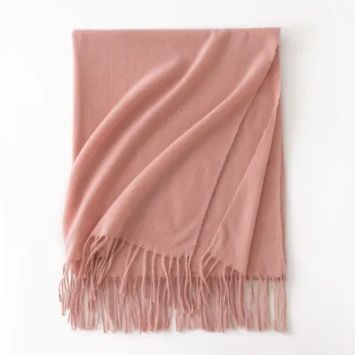 Women's Fashion Casual Solid Color Shawl Tassel Scarf