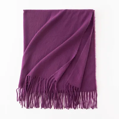 Women's Fashion Casual Solid Color Shawl Tassel Scarf