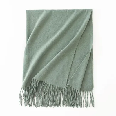 Women's Fashion Casual Solid Color Shawl Tassel Scarf