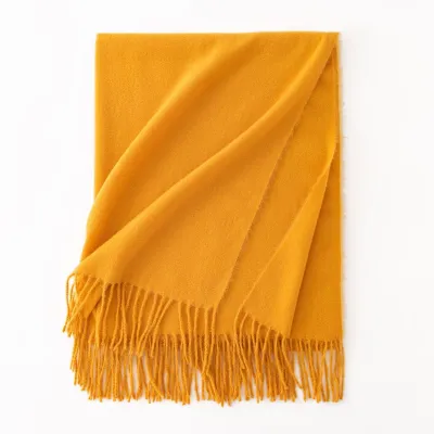 Women's Fashion Casual Solid Color Shawl Tassel Scarf