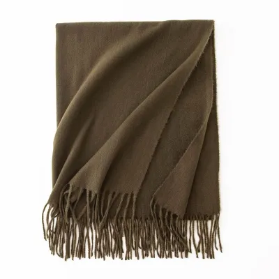 Women's Fashion Casual Solid Color Shawl Tassel Scarf
