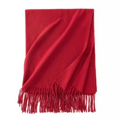 Women's Fashion Casual Solid Color Shawl Tassel Scarf