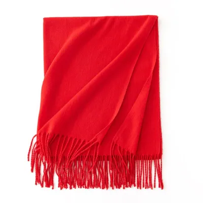 Women's Fashion Casual Solid Color Shawl Tassel Scarf