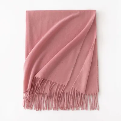Women's Fashion Casual Solid Color Shawl Tassel Scarf