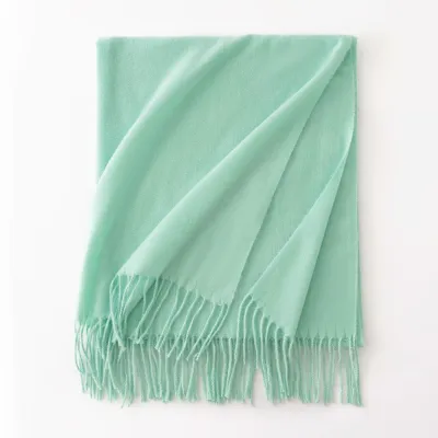 Women's Fashion Casual Solid Color Shawl Tassel Scarf